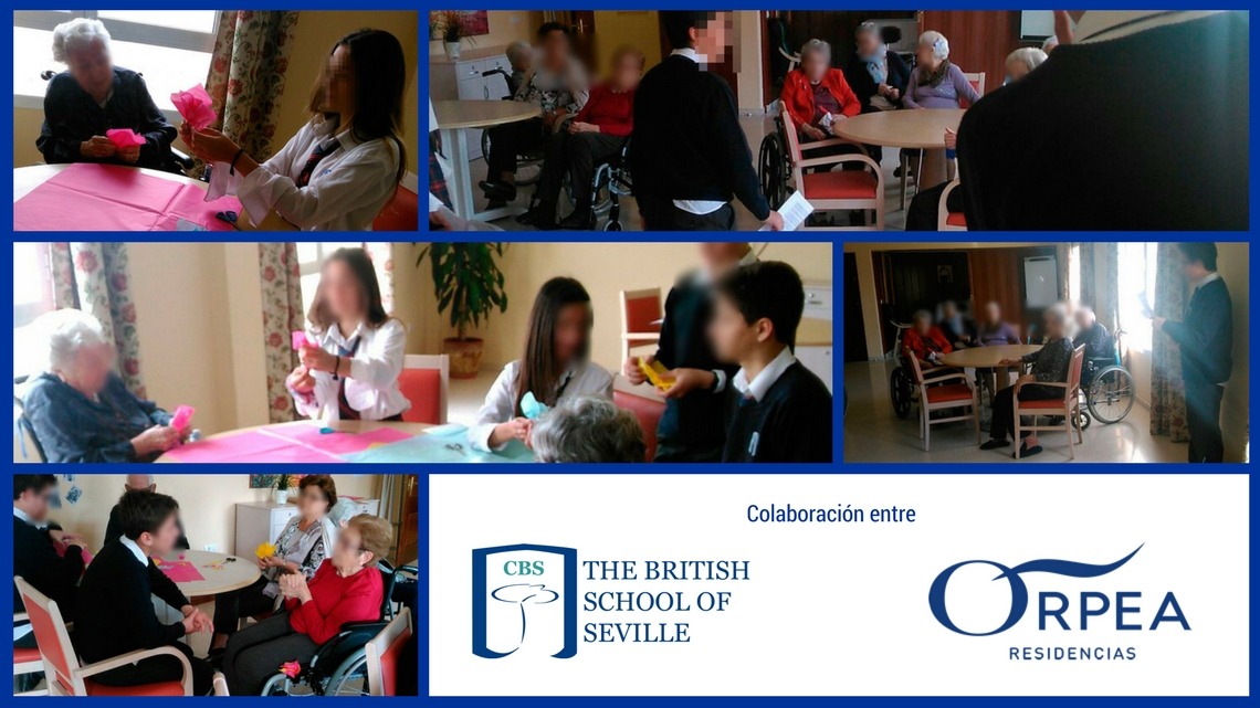 Segunda visita alumnos del CBS Colegio Británico de Sevilla a la residencia de la tercera edad Orpea en Bormujos