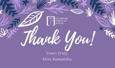 Carta de agradecimiento de la subdirectora Miss Samantha al equipo de CBS